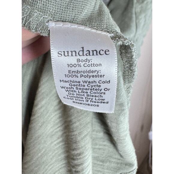 Sundance Womens Plus Size Top Short Sleeve Embroidered Boxy Fit XXL Green Cotton - Picture 4 of 7